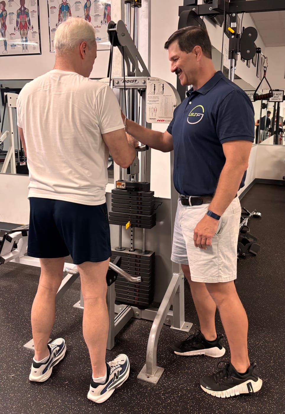 Scott McCarthy coaching a personal training client at Balance Strength and Fitness